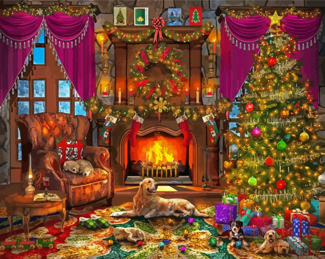 Christmas Night Fireplace Paint By Numbers.png