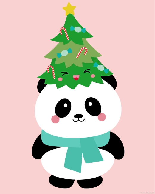 Christmas Panda Painting By Numberss.png