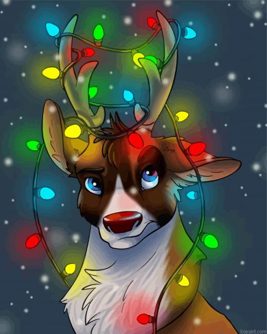 Christmas Reindeer Paint By Numbers