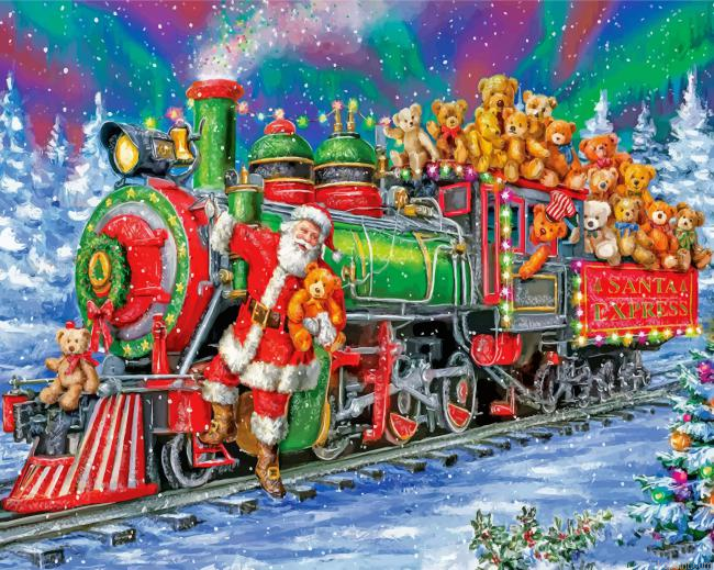 Christmas Santa Train Painting By Numberss.png
