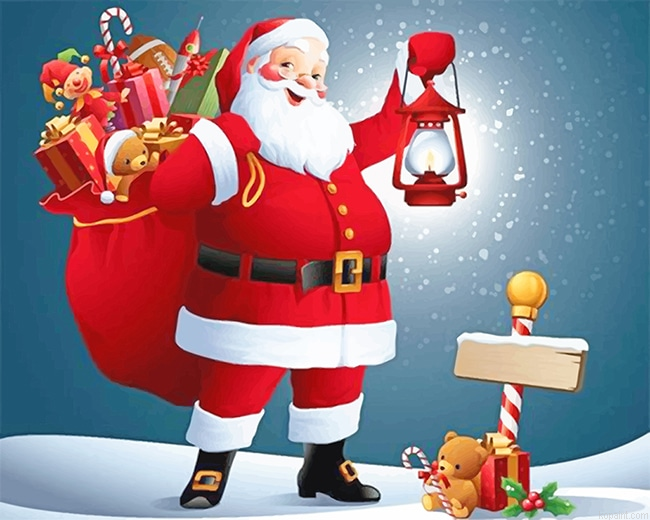 Christmas Smiling Santa New Painting By Numberss.png