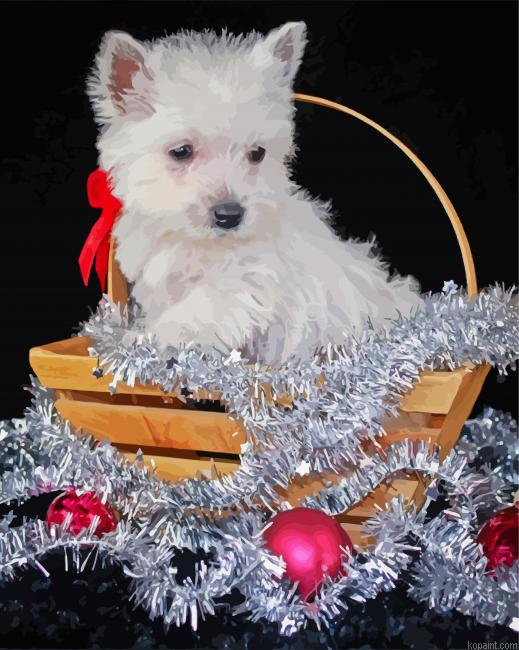 Christmas Westie Dog Paint By Numbers