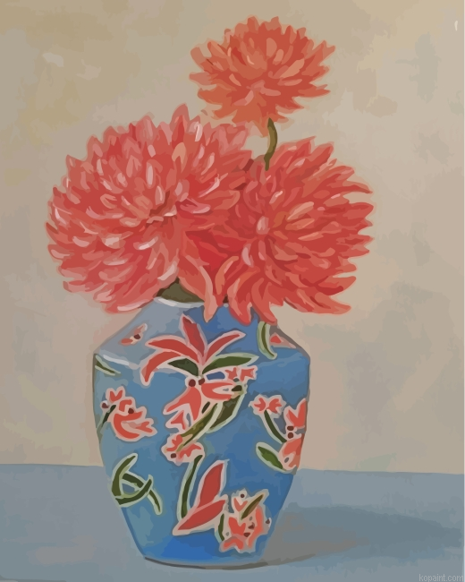 Chrysanthemum In Vase Painting By Numberss.png