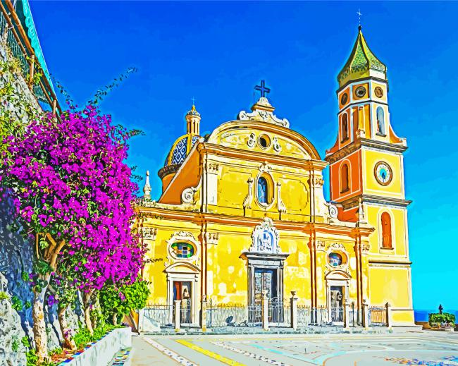 Church Of Saint Januarius Praiano Italy Painting By Numberss.png