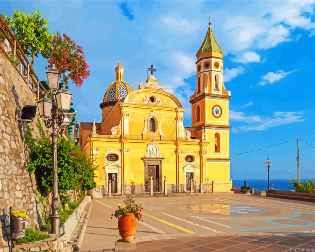 Church Of Saint Januarius Praiano Painting By Numberss.png