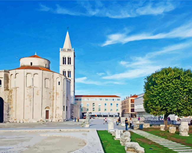 Church Of St Donatus Zadar Croatia Painting By Numberss.png