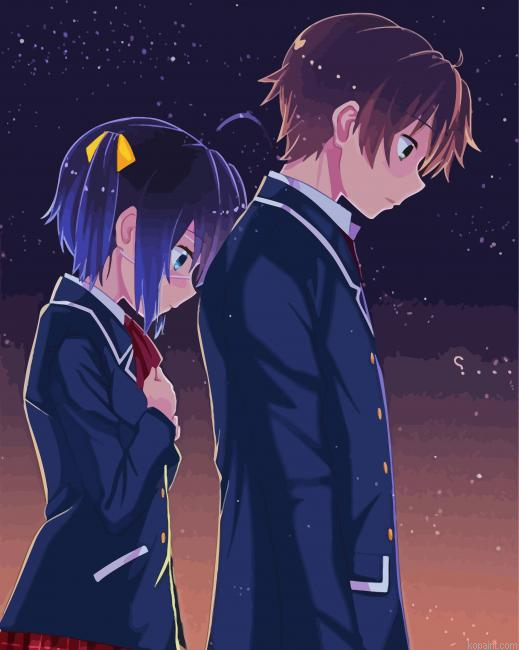 Chuunibyou Togashi Yuuta And Rikka Takanashi Painting By Numberss.png
