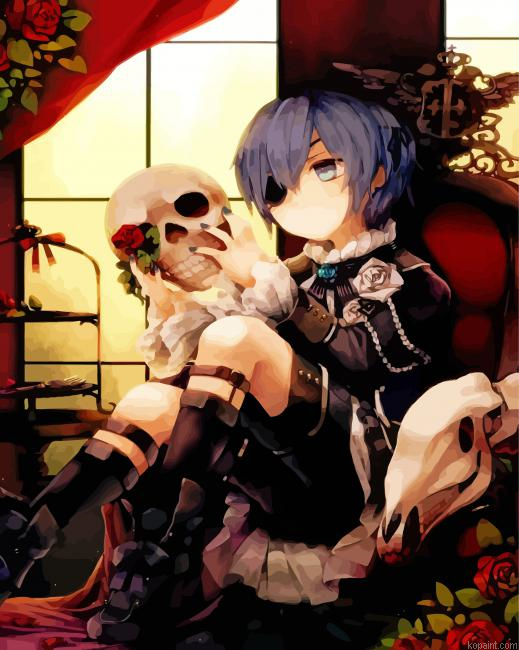 Ciel Phantomhive And The Skull Paint By Numbers