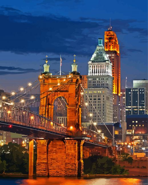 Cincinnati At Night Painting By Numberss.png