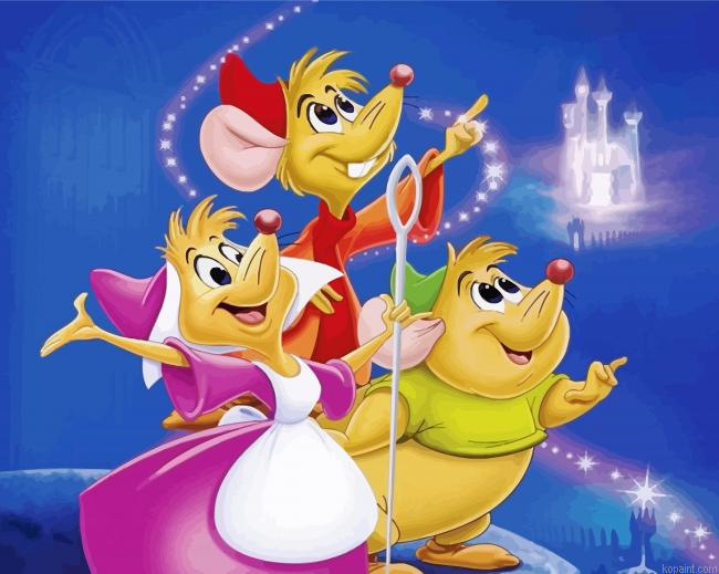 Cinderella Mice Mary Jaq And Gus Paint By Numbers