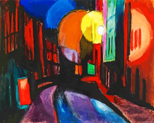 City Scene At Night By Oscar Bluemner Painting By Numberss.png