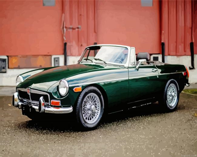 Classic Black Mg Car Painting By Numberss.png