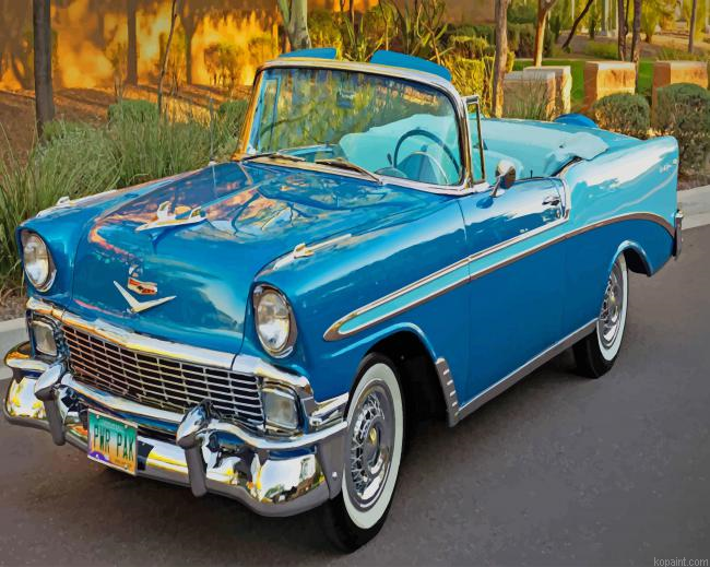 Classic Blue Car New Painting By Numberss.png