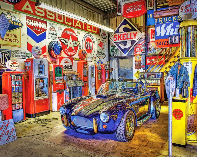 Classic Car Garage Paint By Numbers