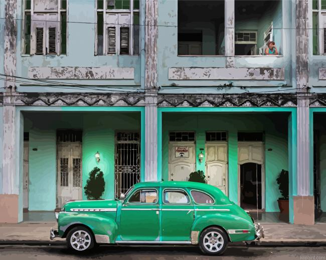 Classic Car In Cienfuegos Painting By Numberss.png