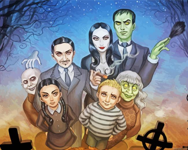 Classic Cartoon Addams Family Painting By Numberss.png