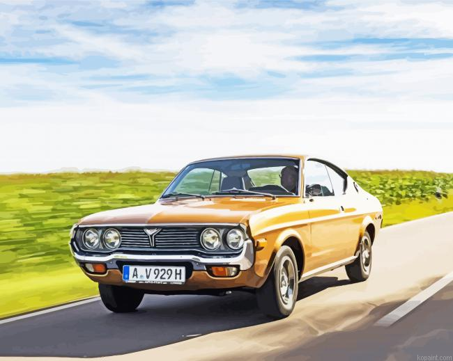 Classic Mazda On Road Painting By Numberss.png
