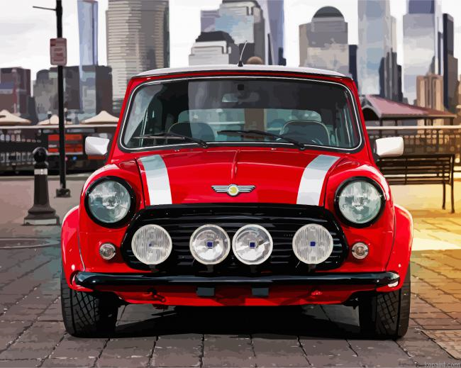 Classic Mini Cooper Car Art Painting By Numberss.png