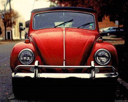 Classic Red Car Painting By Numberss.png