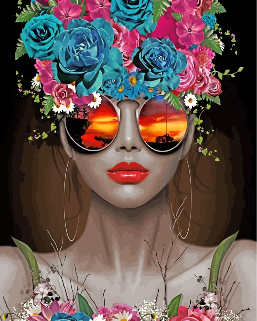 Classy Floral Woman Painting By Numberss.png
