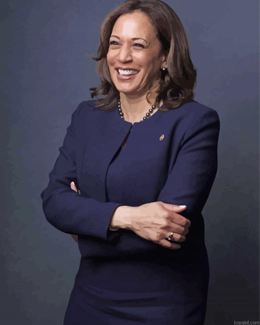 Classy Kamala Harris Smiling Painting By Numberss.png