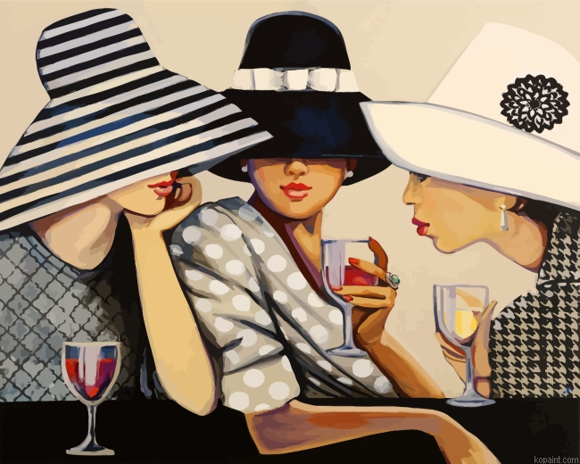 Classy Ladies In Hat Painting By Numberss.png
