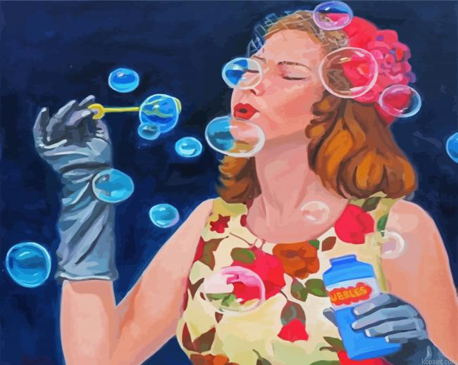 Classy Lady And Bubbles Painting By Numberss.png