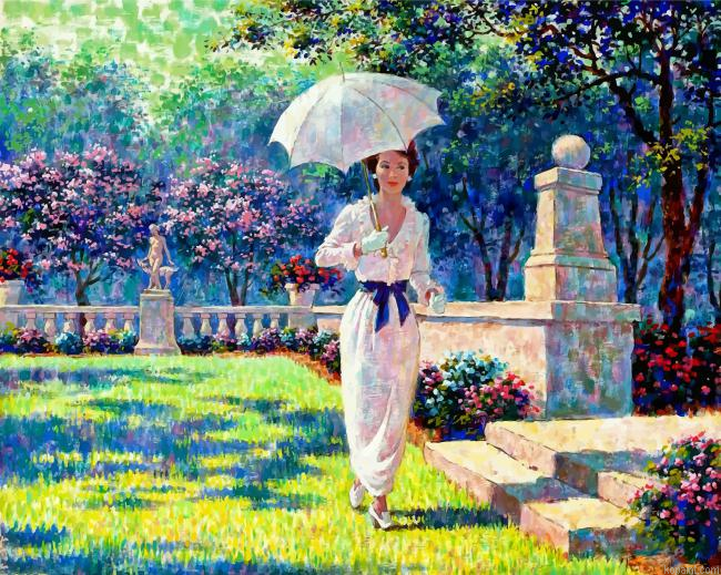 Classy Lady In Garden Painting By Numberss.png