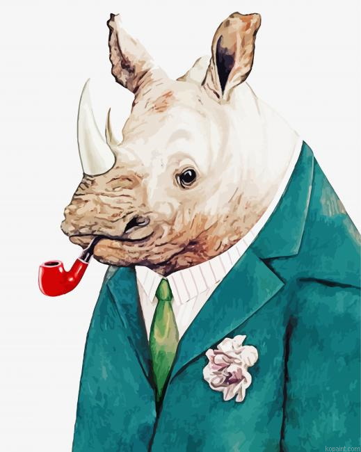 Classy Rhino Animal Painting By Numberss.png