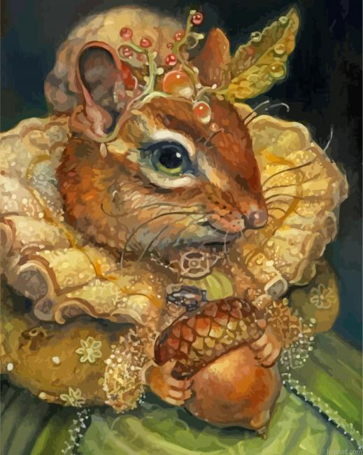 Classy Squirrel Painting By Numberss.png