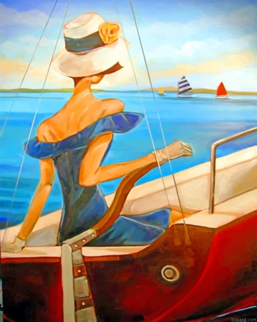 Classy Woman Enjoying The Summer Vintage Painting By Numberss.png