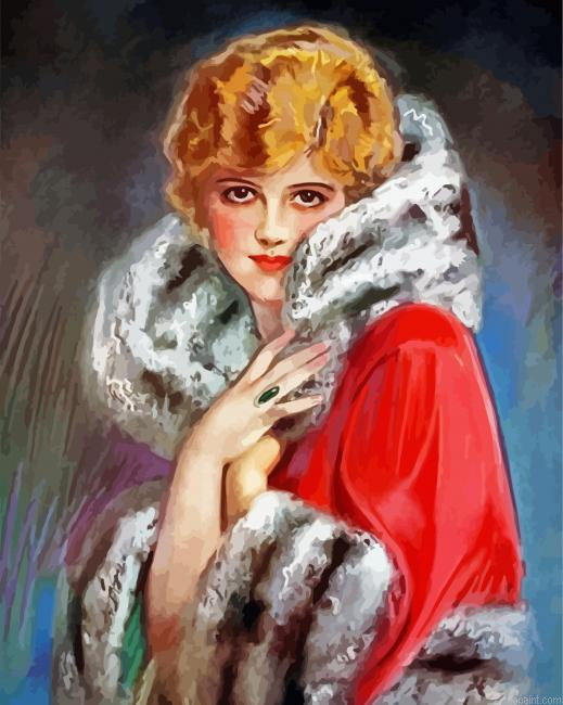 Classy Woman In A Red Coat Painting By Numberss.png