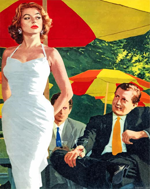 Classy Woman Wearing White Paint By Numbers