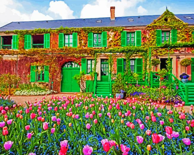 Claude Monet House Giverny Painting By Numberss.png