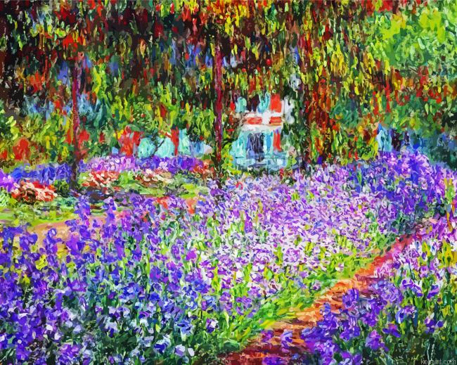 Claude Monet Lilac Irises Flowers Painting By Numberss.png