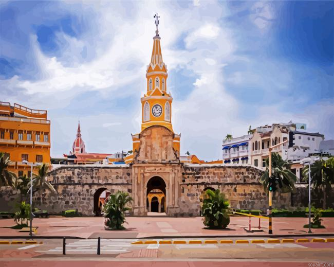 Clock Tower Monument Cartagena Paint by Numbers