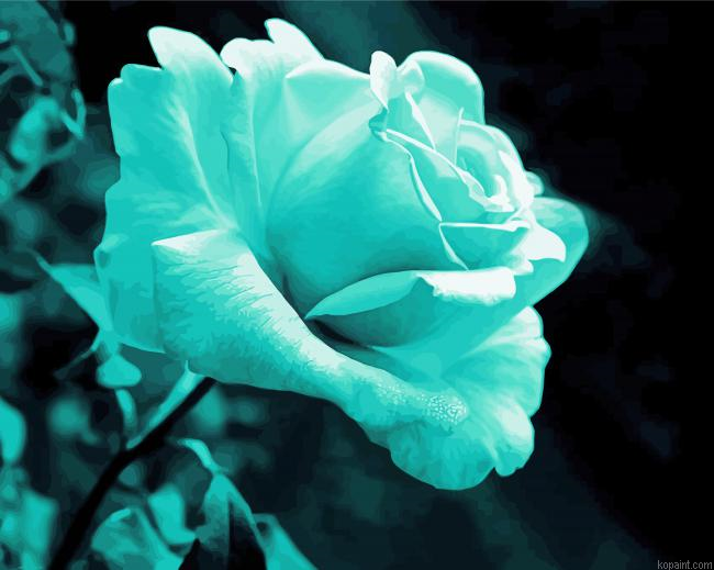 Close Up Turquoise Flowers Painting By Numberss.png