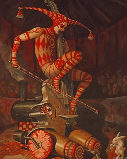Clown Playing Violin Painting By Numberss.png