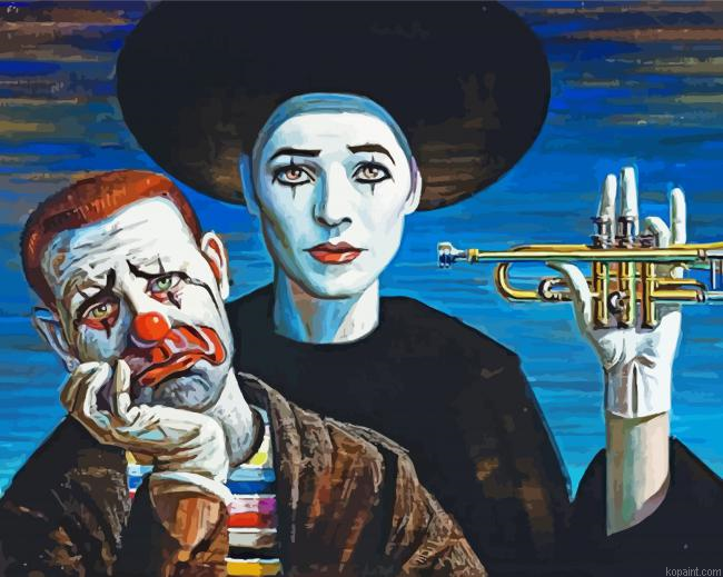 Clown Trumpet Player Painting By Numberss.png