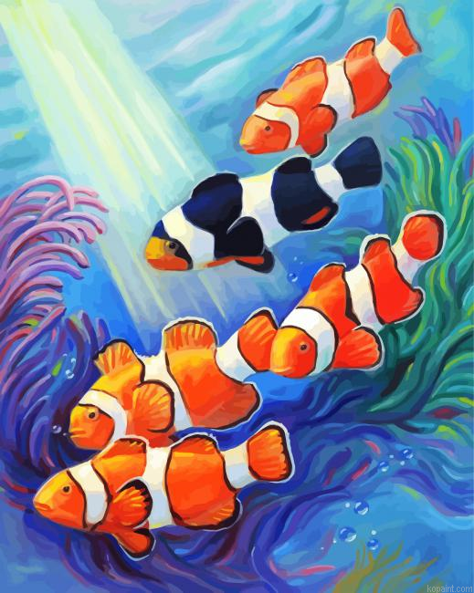 Clownfish And Reef Painting By Numberss.png