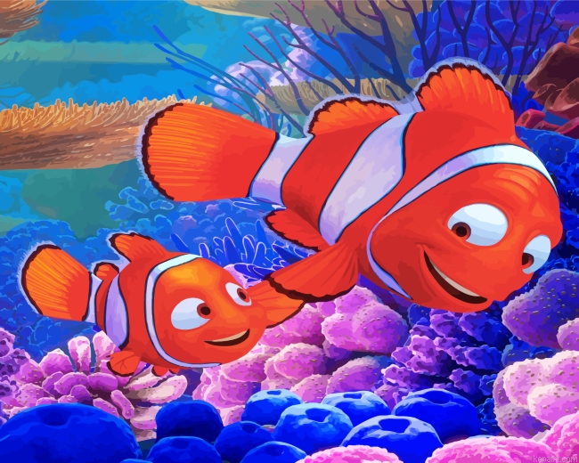 Clownfish Underwater Painting By Numberss.png