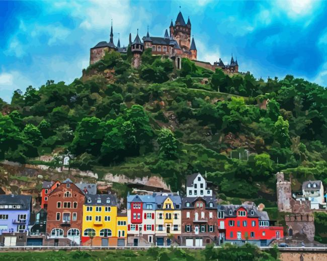 Cochem Town Germany Painting By Numberss.png