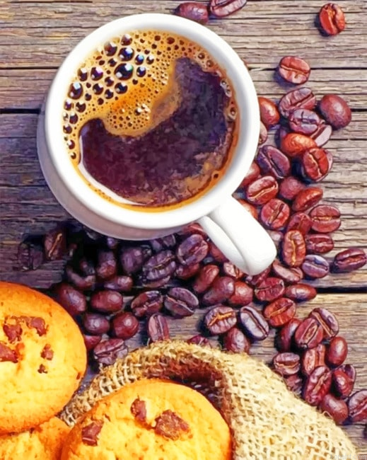 Coffee Beans And Cookies Food Painting By Numberss.png