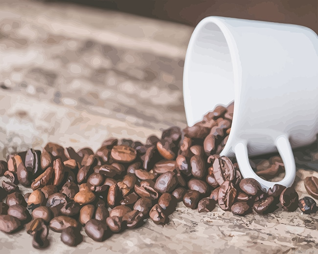 Coffee Cup Beans Birds Painting By Numberss.png