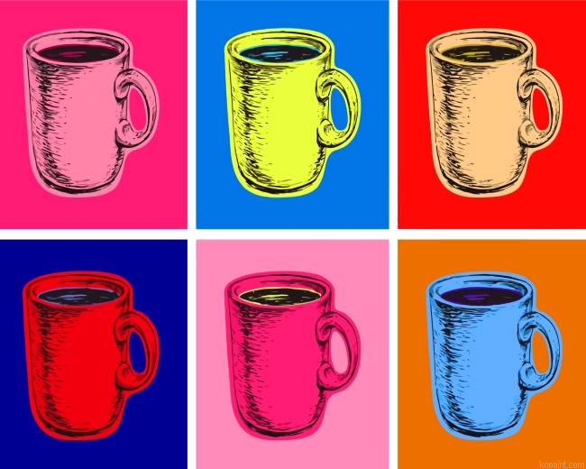 Coffee Cups Pop Art Painting By Numberss.png