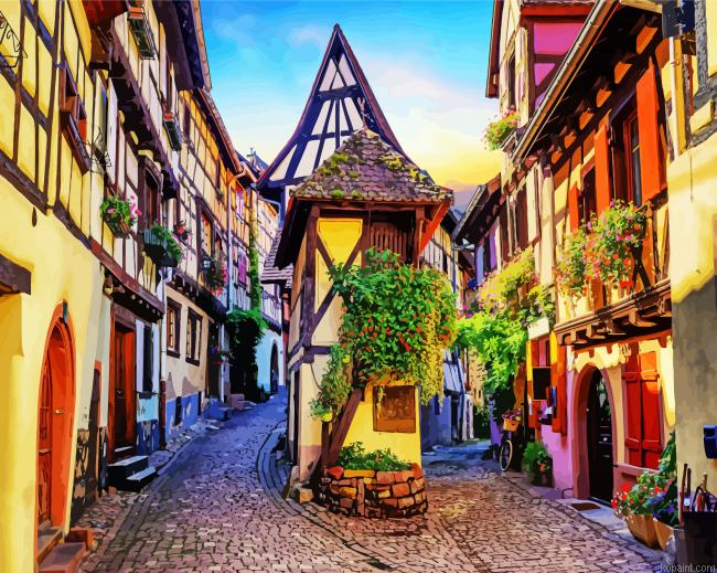 Colmar Ancient Streets Painting By Numberss.png