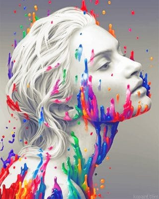 Color Splash Whit Woman New Painting By Numberss.png