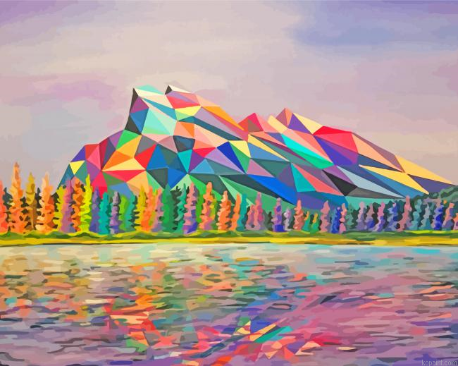 Colored Mountains Landscape Art Painting By Numberss.png