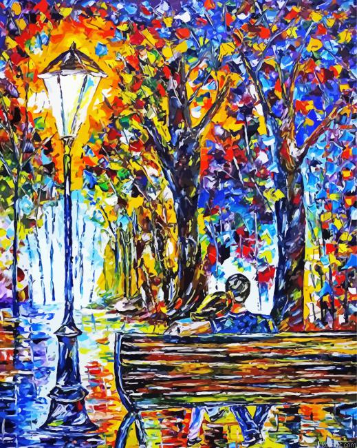 Colorful Abstract Couple On A Bench Painting By Numberss.png