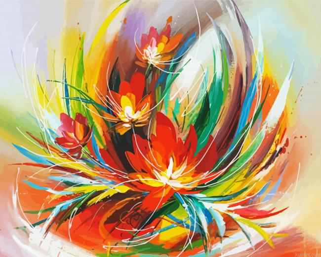 Colorful Abstract Flowers Painting By Numberss.png